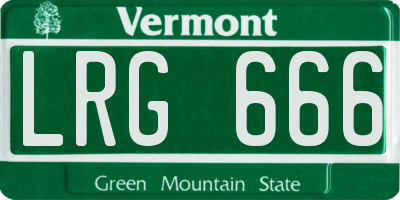 VT license plate LRG666