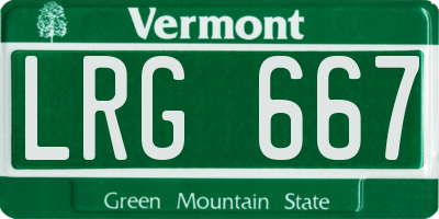 VT license plate LRG667