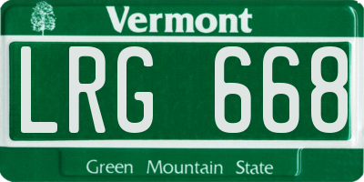 VT license plate LRG668