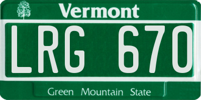 VT license plate LRG670