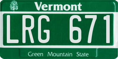 VT license plate LRG671