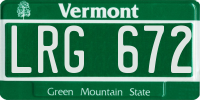 VT license plate LRG672