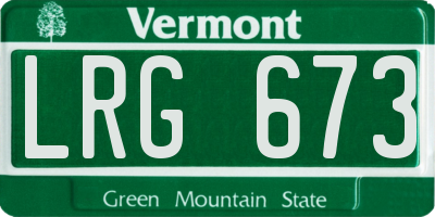VT license plate LRG673