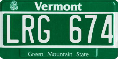 VT license plate LRG674
