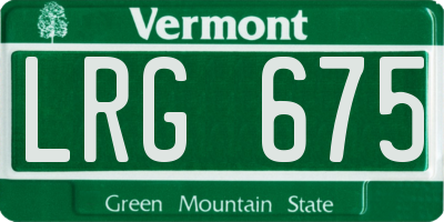 VT license plate LRG675