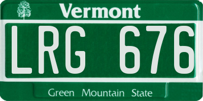 VT license plate LRG676