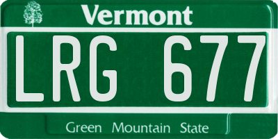 VT license plate LRG677