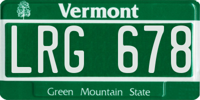 VT license plate LRG678