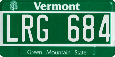 VT license plate LRG684