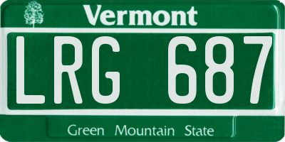VT license plate LRG687
