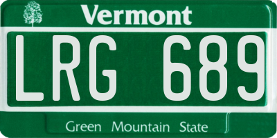 VT license plate LRG689