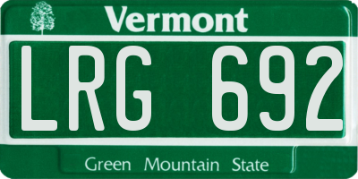 VT license plate LRG692