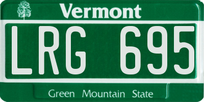 VT license plate LRG695