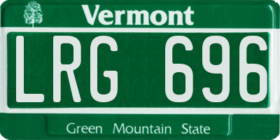 VT license plate LRG696