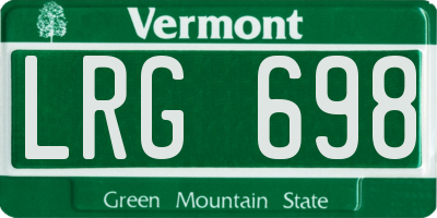 VT license plate LRG698