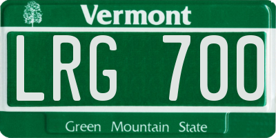 VT license plate LRG700