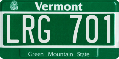 VT license plate LRG701