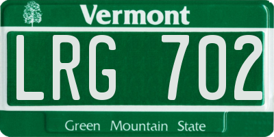 VT license plate LRG702