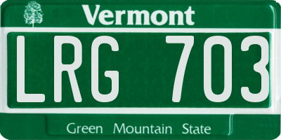 VT license plate LRG703