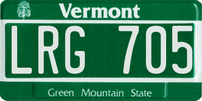 VT license plate LRG705
