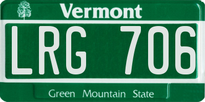 VT license plate LRG706