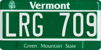VT license plate LRG709