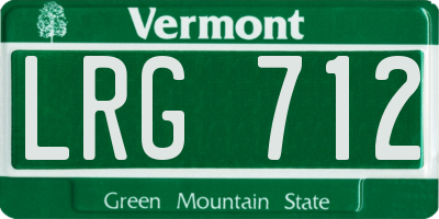 VT license plate LRG712