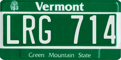 VT license plate LRG714