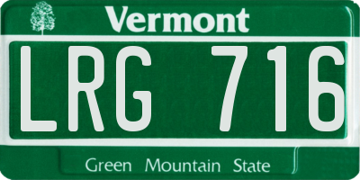 VT license plate LRG716