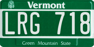 VT license plate LRG718