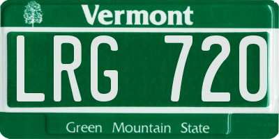 VT license plate LRG720