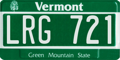 VT license plate LRG721