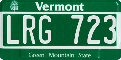 VT license plate LRG723