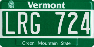 VT license plate LRG724
