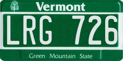 VT license plate LRG726