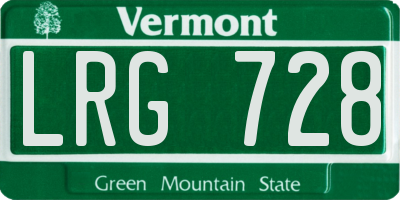 VT license plate LRG728
