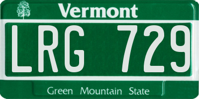 VT license plate LRG729