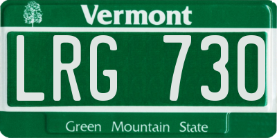 VT license plate LRG730