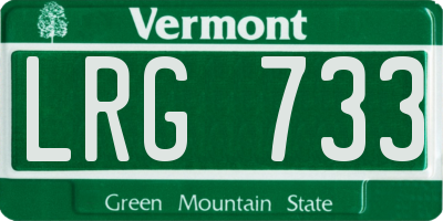 VT license plate LRG733