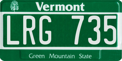 VT license plate LRG735