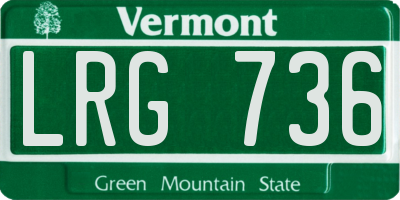 VT license plate LRG736