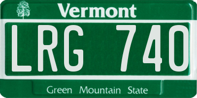 VT license plate LRG740