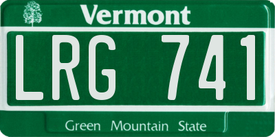 VT license plate LRG741