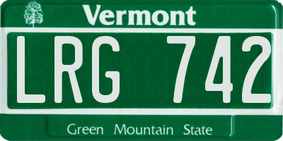 VT license plate LRG742