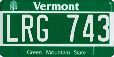 VT license plate LRG743