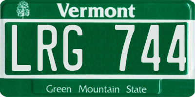 VT license plate LRG744