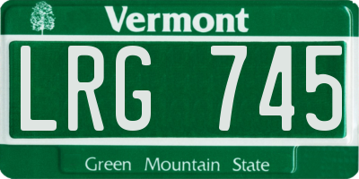 VT license plate LRG745