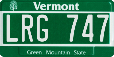 VT license plate LRG747
