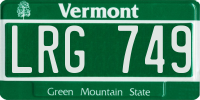 VT license plate LRG749