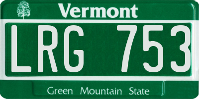 VT license plate LRG753